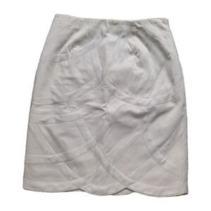 WORTH SKIRT optic white silence wash applique ribbon scallop  sz 2 NEW